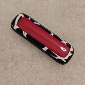 Chic Red and Black Scarf Clip